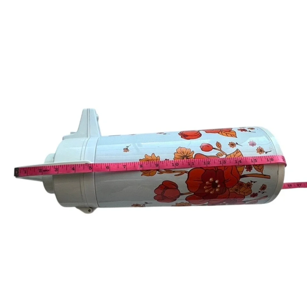 Vintage 70's Yacht Thermal‎ Air Pump Pot Floral Thermos Beverage Dispenser
